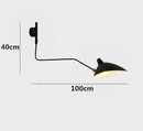 Swing Arm Nordic Loft Wall Lamp dimensions, showcasing its stylish design and vintage charm for indoor spaces.