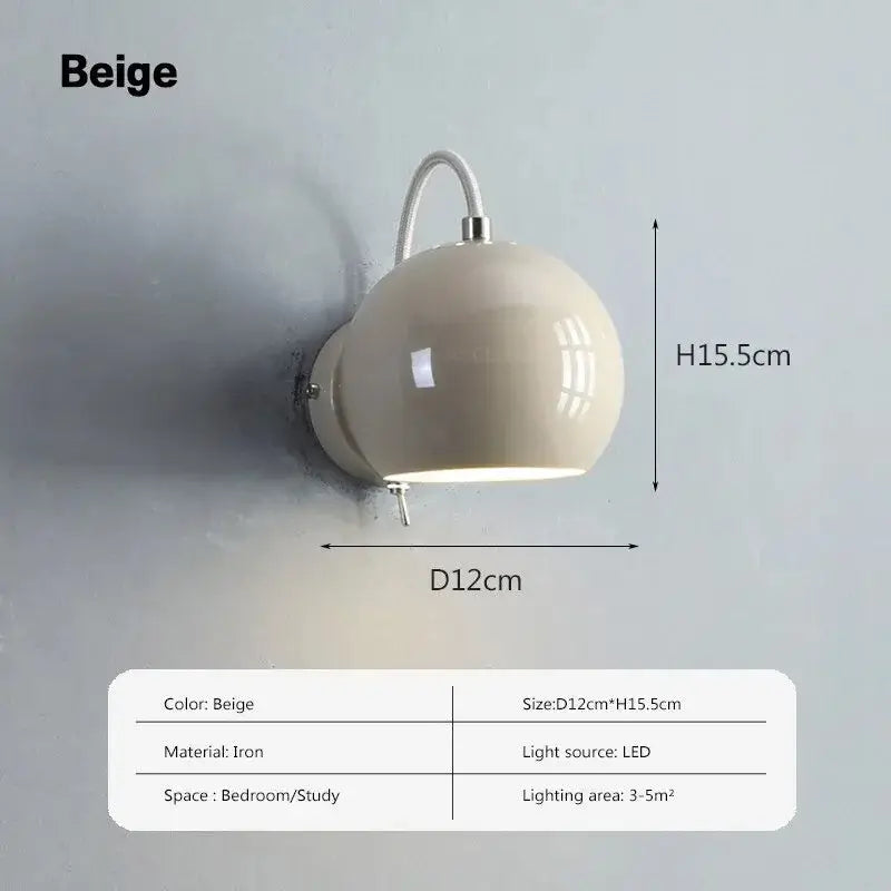 Stylish Spherical Wall Lamp - Magnetic & Adjustable