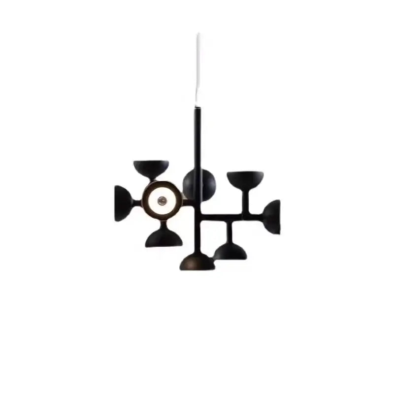 Danish Postmodern LED Chandelier – Sculptural Black Designer Pendant Light featuring bold design and ambient LED accents.