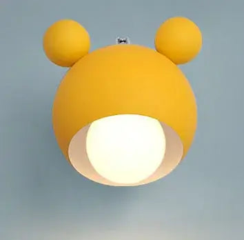 Mouse-shaped Wall Lamps in playful yellow design with round head and ears for fun lighting decor.