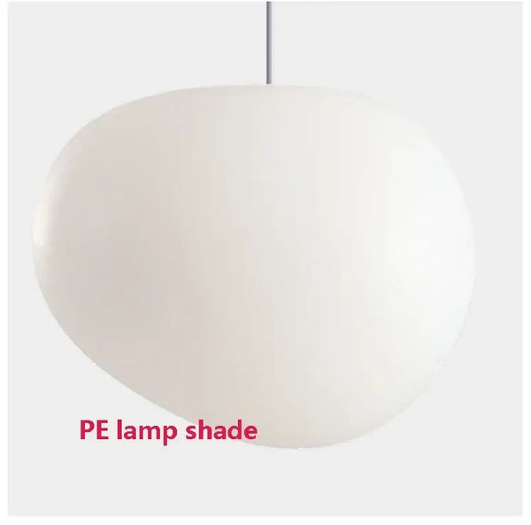 Simple Nordic Restaurant Pebble Chandelier with a sleek white PE lamp shade, ideal for modern spaces.
