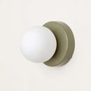 Colourful Macaron LED Wall Lamp 10/12cm - Frosted glass bulb on a modern green base, perfect for stylish hallways.