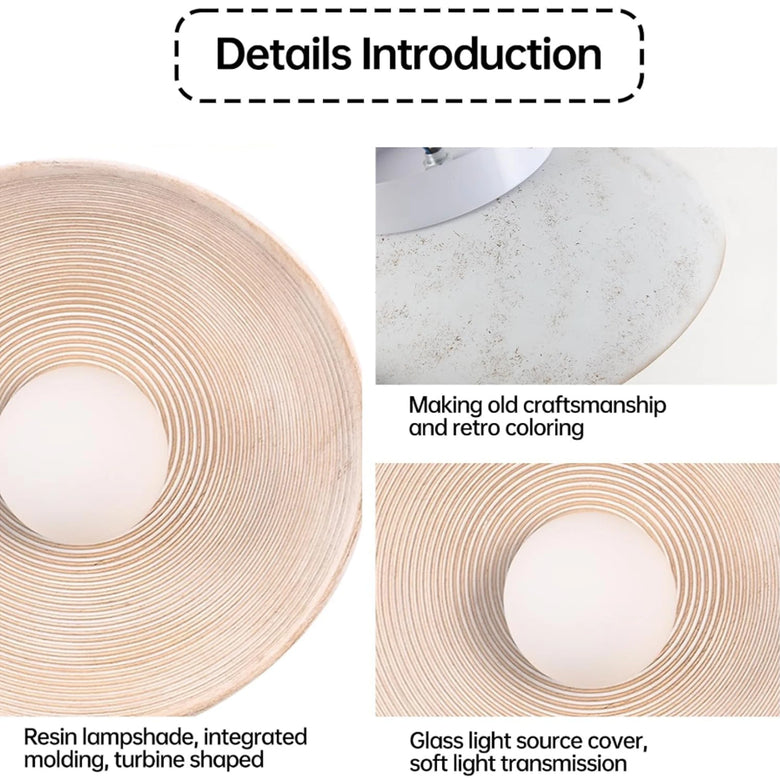 Circular Resin Wall Light with Grooved Finish