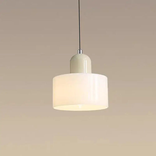 Elegant Colourful Glass Pendant (15cm x 16cm) with a sleek design and soft white shade.