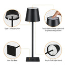 LED Rechargeable Modern Touch Desk Lamp with features: Type-C charging port, touch switch, non-slip base, acrylic light board.