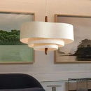 Elegant Linen Fabric Chandelier hanging in a modern living space, showcasing its stylish linen shades.