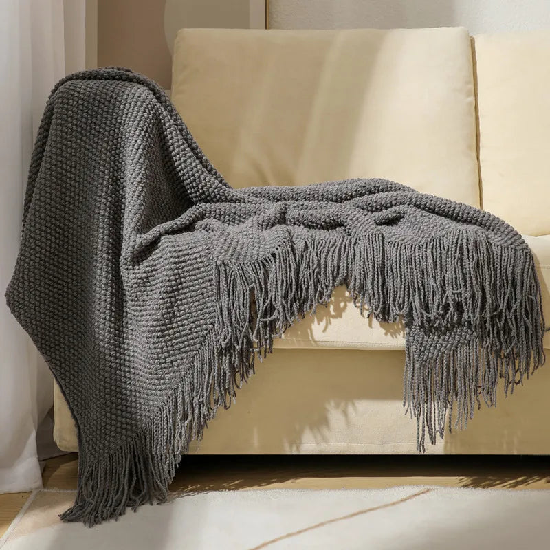 Nordic Style Knitted Throw