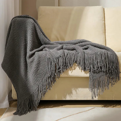 Nordic Style Knitted Throw