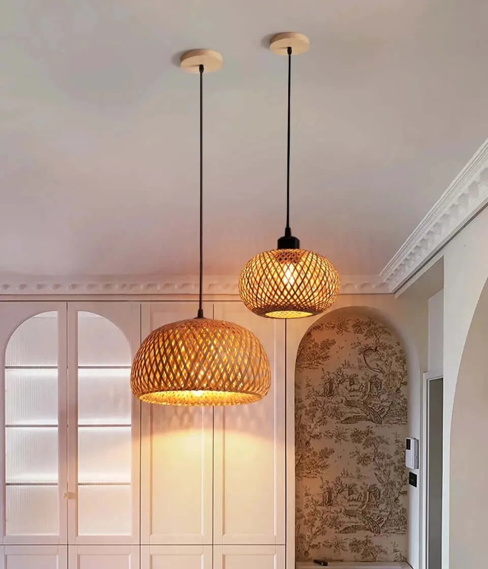 Ceiling Light Fixtures, Ceiling Light Fixtures, Ceiling Light Fixtures, Chic Mid-Century Rattan Chandeliers