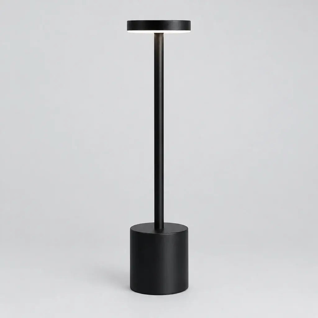 Black Cordless table lamp on gery background