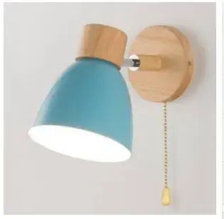 Modern Sconce With Switch featuring a sleek design and blue shade, ideal for modern home decor.