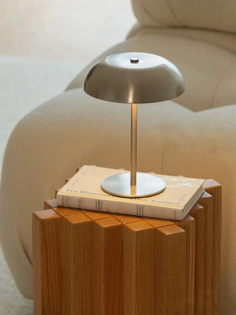 Mid-Century Mushroom Table Lamp – Cordless, Rechargeable