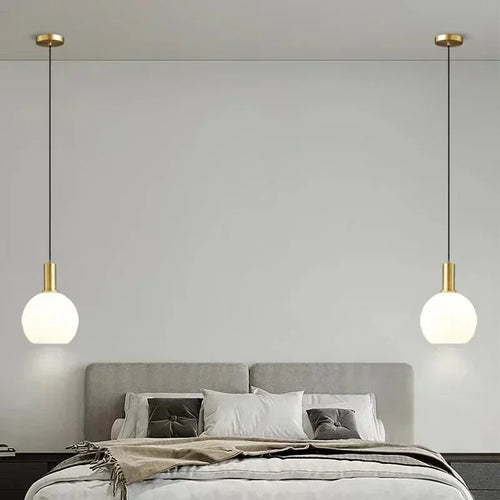Nordic Glass Pendant Light with Brass Detail