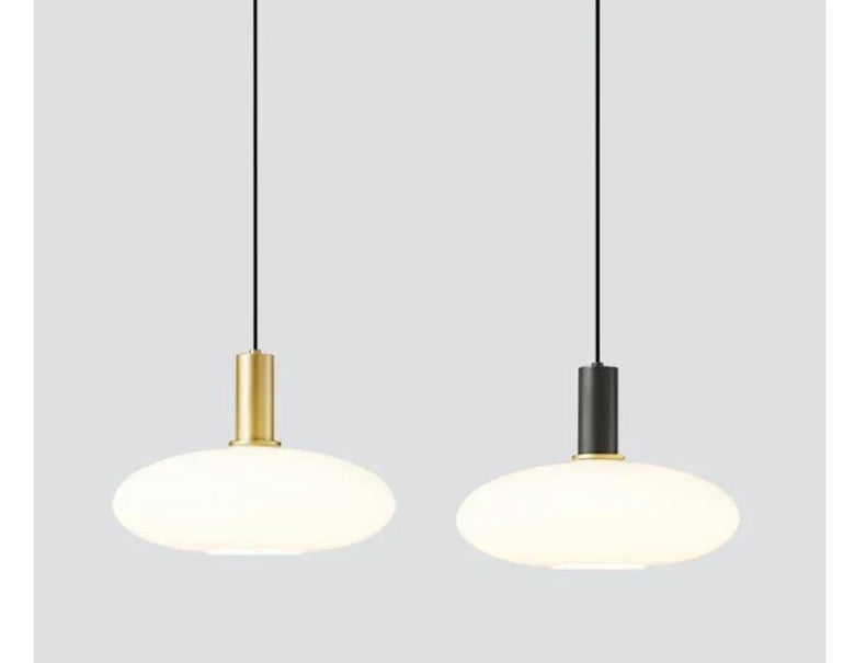 Nordic Glass Pendant Light with Brass Detail