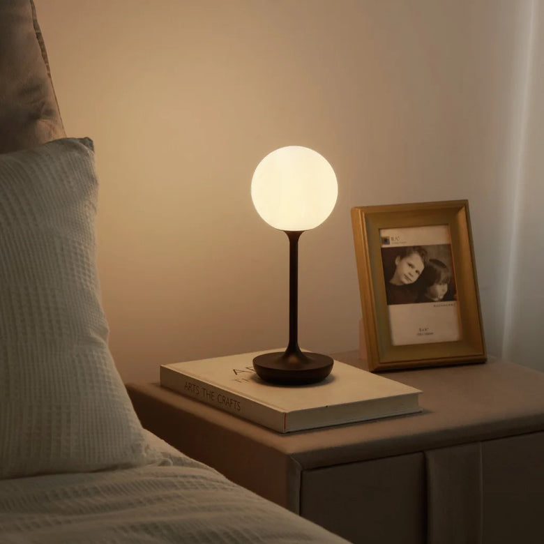 Nordic Minimalist Cordless Glass Globe Table Lamp – Rechargeable