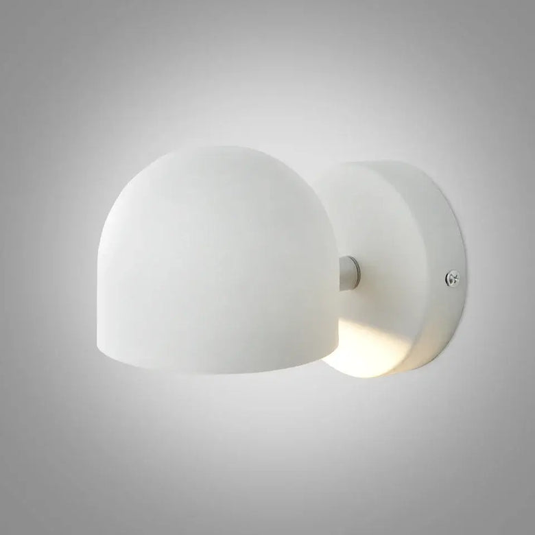 Elegant Semi-Sphere Switch or Plug Wall Lights in clean white finish, showcasing energy-efficient LED design.