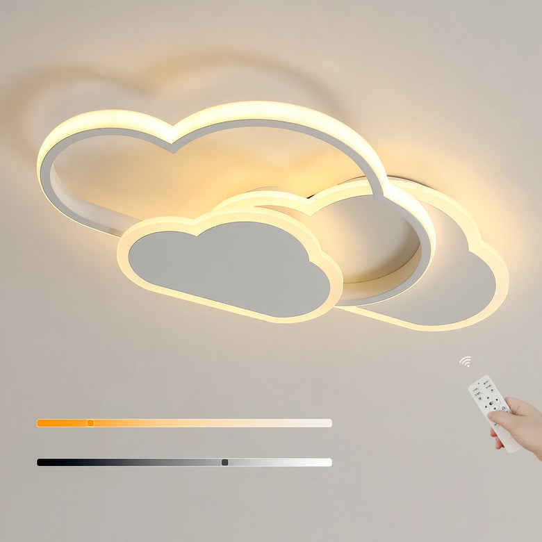 Hero Cloud-shaped ceiling light fixture with remote control on a neutral background