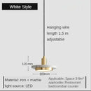 Marble LED Pendant Lights – Modern Elegance Redefined with adjustable iron and marble design, ideal for various spaces.