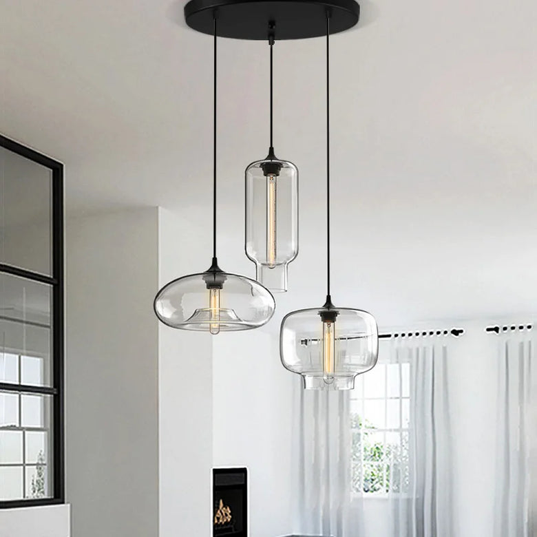Nordic Mouth-Blown Glass with LED Filament Pendant Light