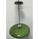 70s Dine In Kitchen Ceiling Light showcasing a retro green design with chrome details for a charming vintage look.