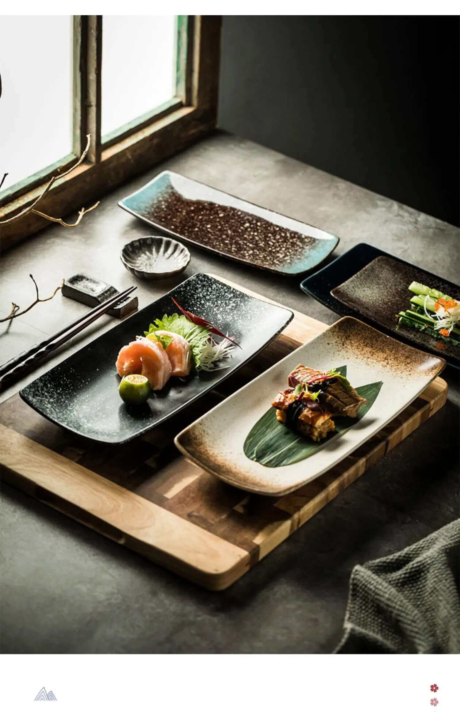 Large Black Sushi Set, Square Sushi Serving Set, Black Stone Sushi Set,  Sushi Plate, Sushi Gift Set, Japanese Set, Sushi Plates 