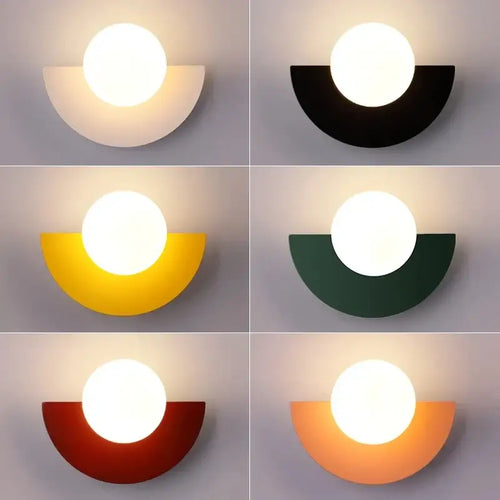 Halfmoon Metal Sconce. Comes in 2 different sizes and various colours. Nordic design wall lamp with LED light.