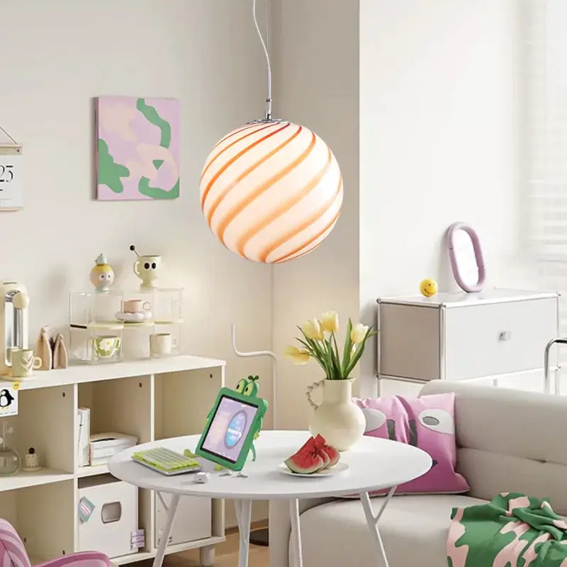 Candy Pendant Lamp – Swirl Glass Chandelier for Hospitality & Art Spaces