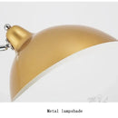 Metal lampshade of the Marble Based 50s Floor Lamp - Vintage Modern Lighting, featuring a sleek gold finish.