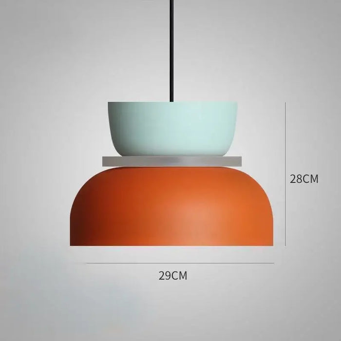 Customizable Modern Pendant Lights showcasing vibrant colors, unique design, and precise dimensions of 29CM and 28CM.