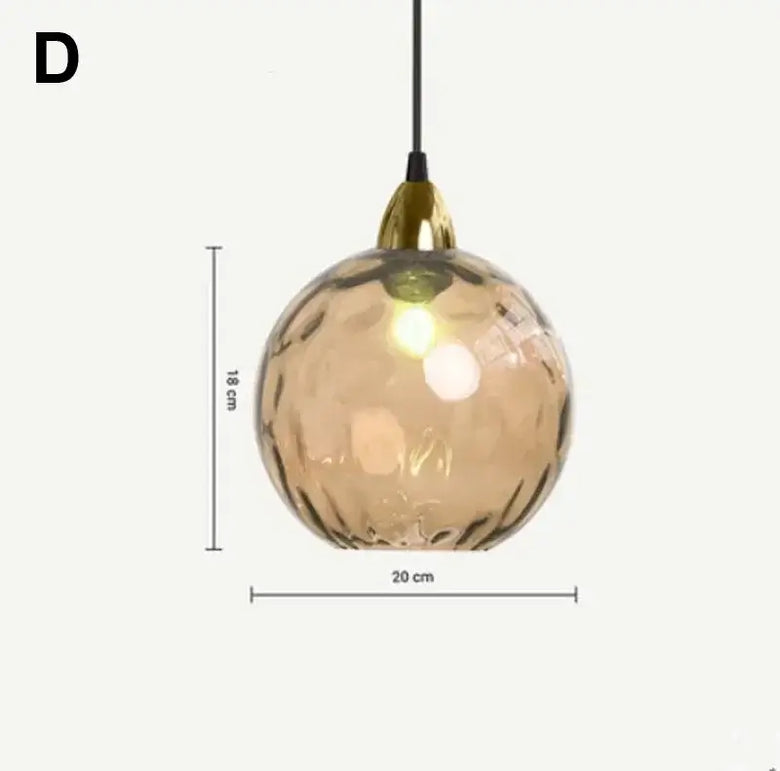 Delicious Lollipop Modern Pendant Light with amber glass ball, modern design and dimensions 18cm height, 20cm diameter.