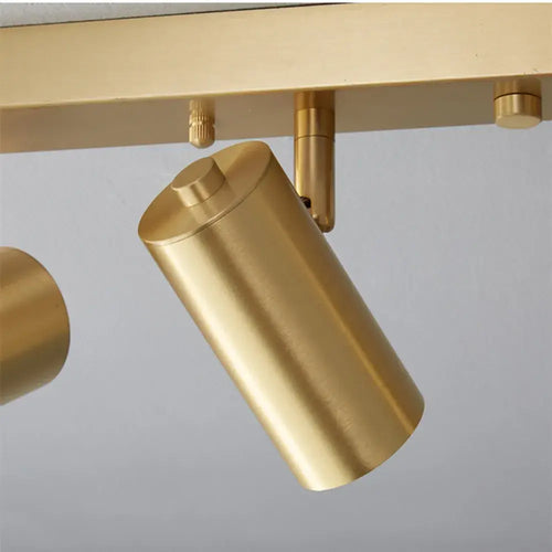 Gold Nordic Minimalist LED Spotlight Ceiling Light showing polished gold spotlight design.