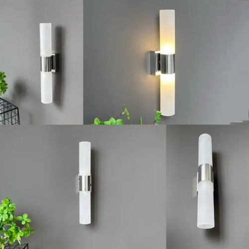 Large Modern LED Wall Lamp (42cm) with frosted acrylic shade and sleek metallic accents.
