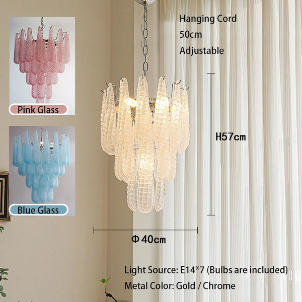 Vintage Drop Glass Chandelier with LED