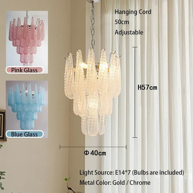Vintage Drop Glass Chandelier with LED