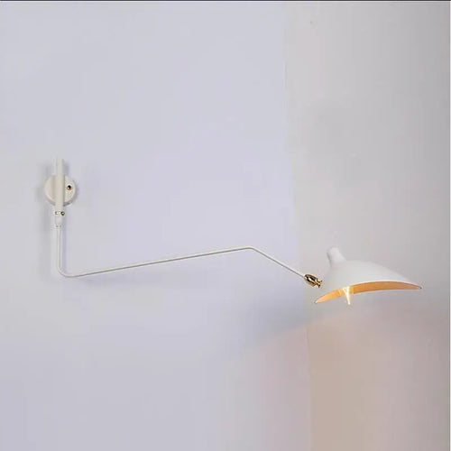 Swing Arm Nordic Loft Wall Lamp showcasing a stylish white design perfect for modern indoor spaces.