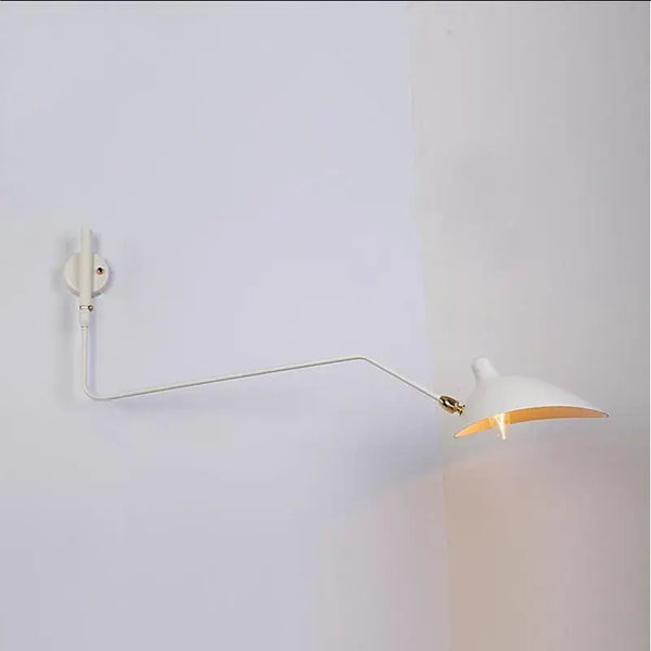 Swing Arm Nordic Loft Wall Lamp showcasing a stylish white design perfect for modern indoor spaces.