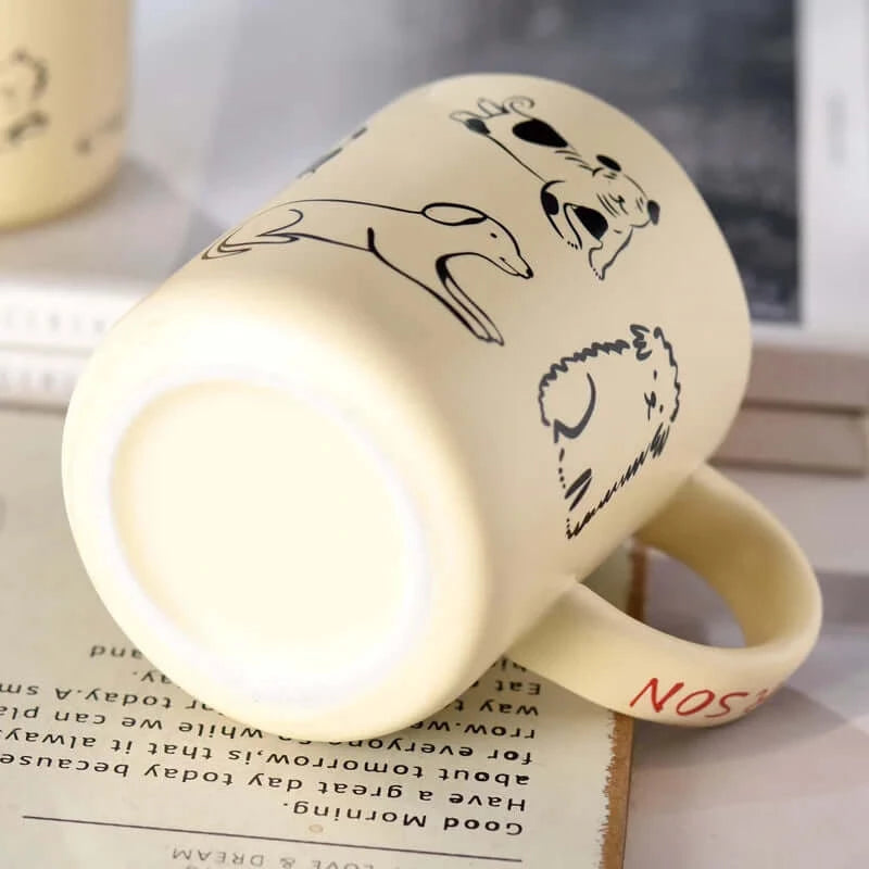 Mugs, Mugs, Mugs, Large creative Ceramic Coffee Mug with Cat & Dog Design