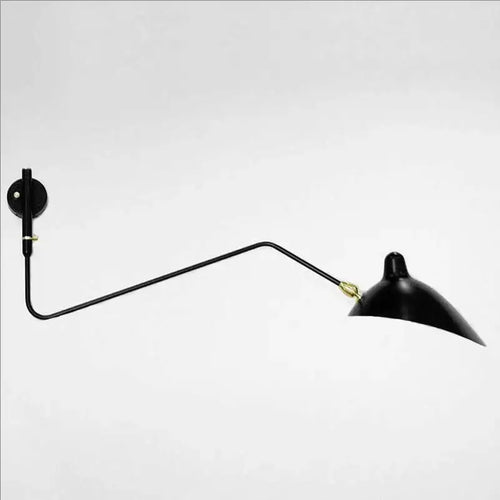 Swing Arm Nordic Loft Wall Lamp with a sleek black design and vintage charm, ideal for stylish indoor spaces.