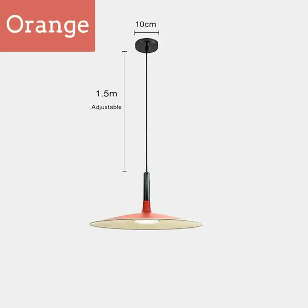 Sleek, Modern Led Pendant Lamps in adjustable orange design, 10cm height, perfect for contemporary spaces.