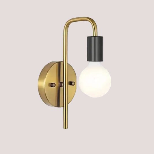 Nordic Bend Pipe Wall Lamp – Sleek Gold or Black Iron Lighting Fixture displaying elegant minimalist design.