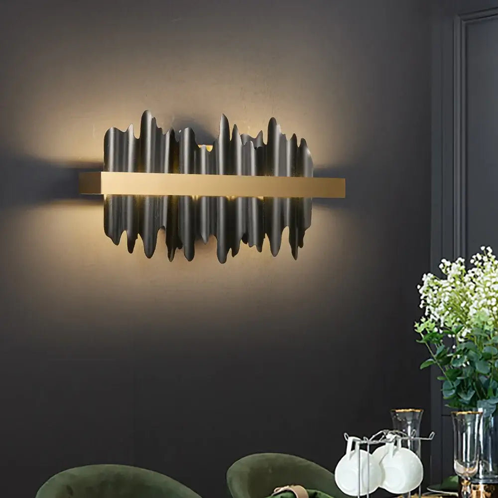 Striking Black & Gold Wall Lamp - Modern Luxury