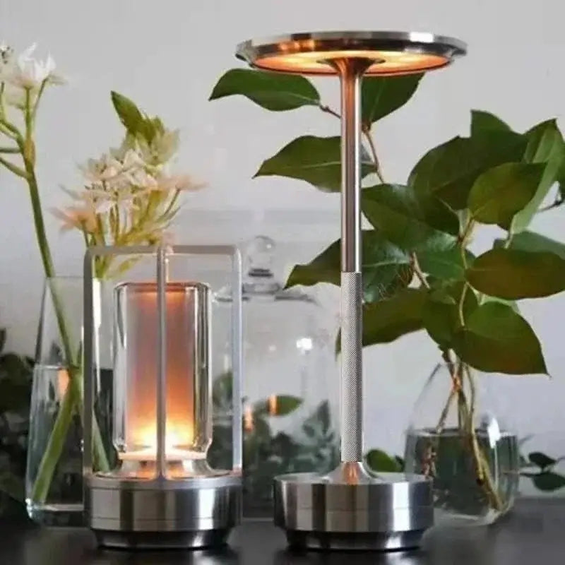 Minimalist Lantern or Disc Cordless Table Lamp – Rechargeable