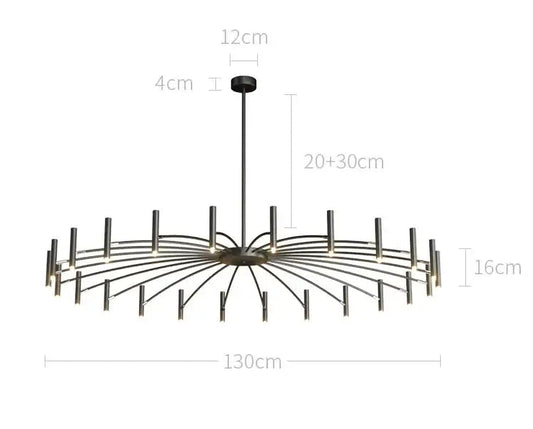 Modern Starburst LED Chandelier – 24-Light Sculptural Ceiling Statement dimensions and specifications