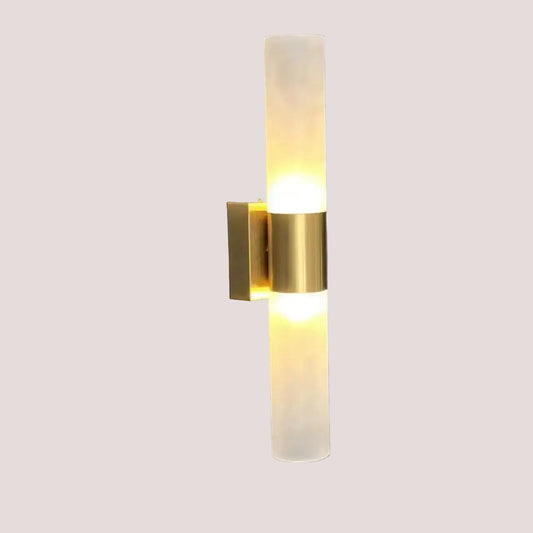 Luxury Large Modern LED Wall Lamp (42cm) with gold finish and acrylic lampshade, ideal for living rooms and bedrooms.