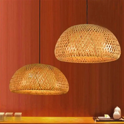 Chic Mid-Century Rattan Chandeliers