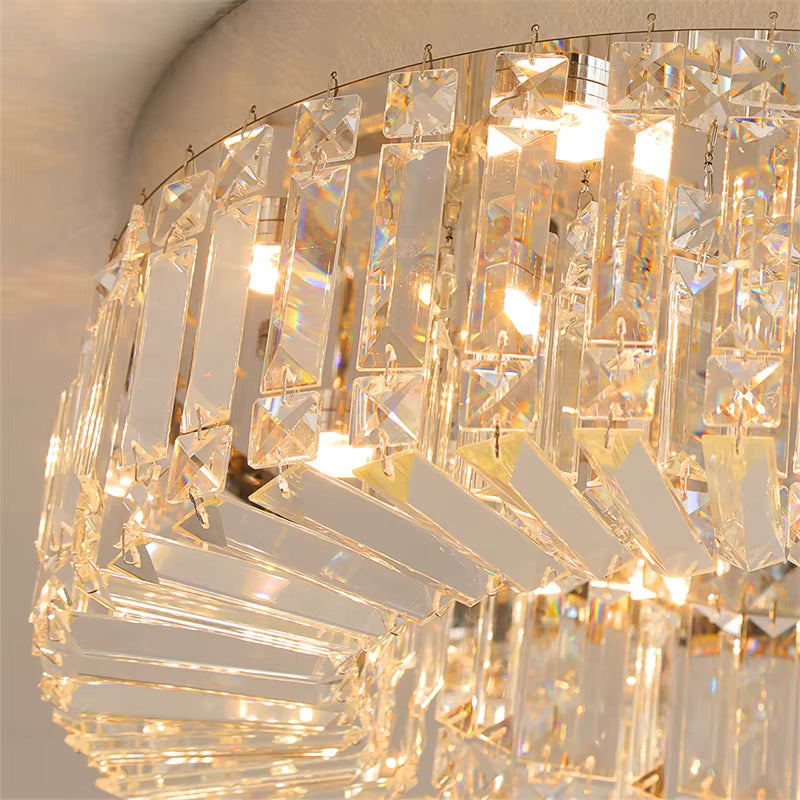 Modern Glam Crystal Flush Ceiling Light | Gold or Silver