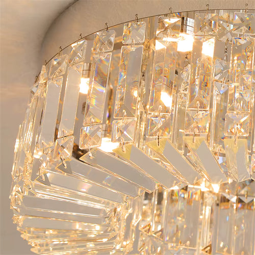 Modern Glam Crystal Flush Ceiling Light | Gold or Silver