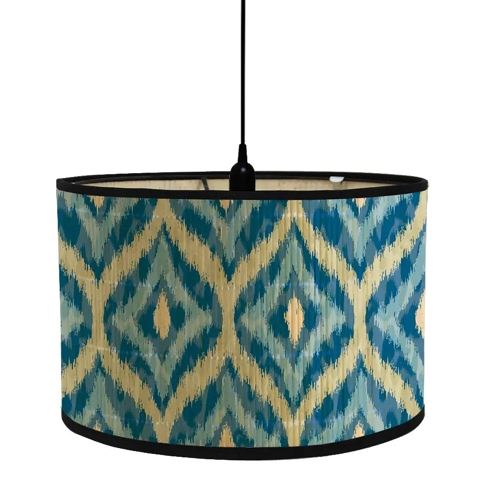 African Geometric Lamp Shade - Bamboo Drum