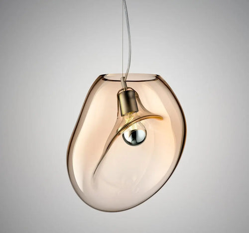 Modern Sculptural Glass Pendant Light with Organic Form