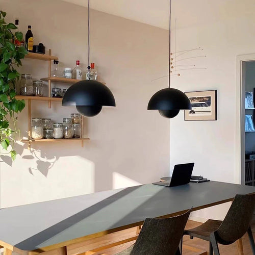 Mid-century Retro Glossy Dome Pendant Lights